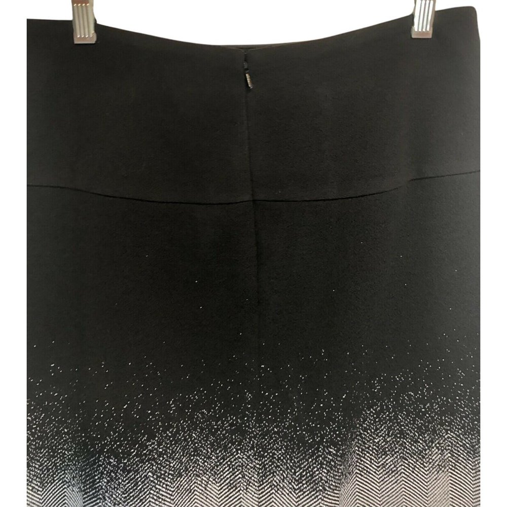 W by Worth Women’s Size 6 Black Pleat Lined Skirt Herringbone Border - Picture 4 of 8